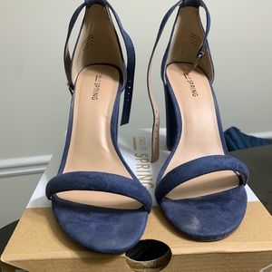 Suede blue high heel